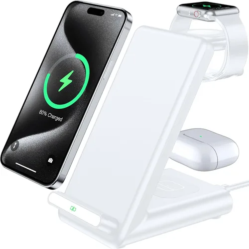 Estación de carga inalámbrica, soporte de carga 3 en 1 hecho para Apple Watch Ultra 11 10 9 8 7 6 SE 5 4 3, cargador inalámbrico rápido hecho para