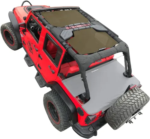 Miniatura 58 de Shadeidea JK - Parasol superior compatible con Jeep Wrangler JKU, cubierta de techo de malla suave (2007-2018) - Bloqueador de ruido de viento UV