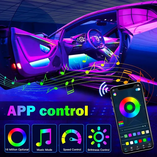 Miniatura 4 de Dreamcolor - Tira de luces LED 6 en 1 para automóvil con control de aplicación y 213 modos de color, kits de iluminación ambiental de neón