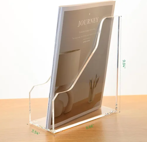 Miniatura 2 de Soportes de archivos de acrílico para revistas, organización y almacenamiento de aula, clasificador de archivos de sujetalibros transparente