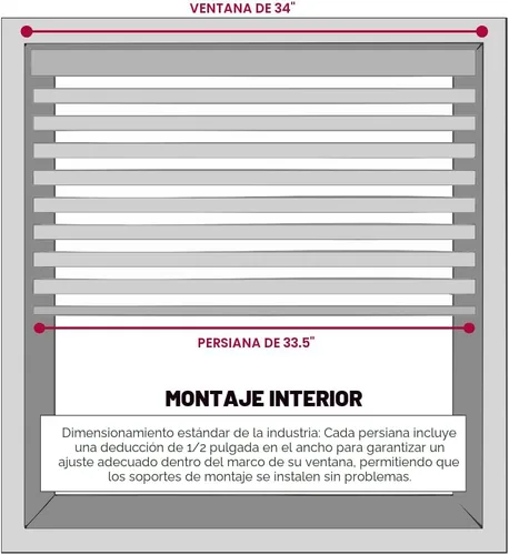 Miniatura 2 de Lotus & Windoware Sin Cable, Persiana de Madera Sintética de 2 Pulgadas, 34" de Ancho x 60" de Largo, Persianas para Ventanas, Persianas y Cortinas