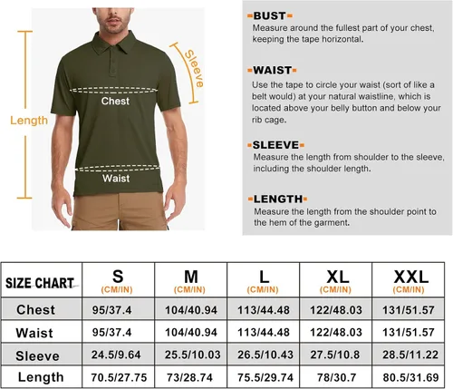 Miniatura 7 de MEETWEE Men's Polo Quick Dry Performance Hiking Short Sleeve Tactical Shirts