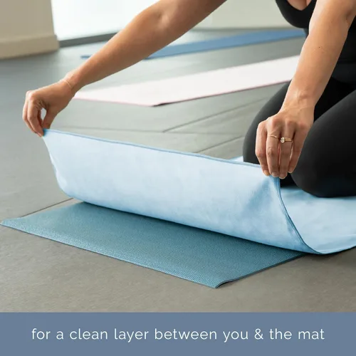 Miniatura 5 de S&T INC. Toalla para esterilla de yoga, toalla de secado rápido, suave y absorbente para gimnasio, pilates y esterilla de yoga caliente, 1 paquete