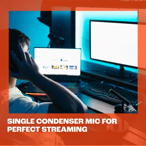 Miniatura 5 de JBL Quantum Stream Talk - Micrófono de condensador único para transmisión, grabación y juegos perfectos, botón de silencio de una pulsación, perilla