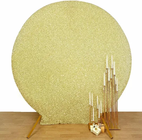 Miniatura 18 de Efavormart - Cubierta de fondo hexagonal de elastano de 2 lados color champán de 8 x 7 pies