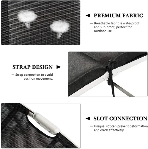 Miniatura 8 de COSTWAY Sillón plegable para exteriores, sillón reclinable ligero con cojín, color negro