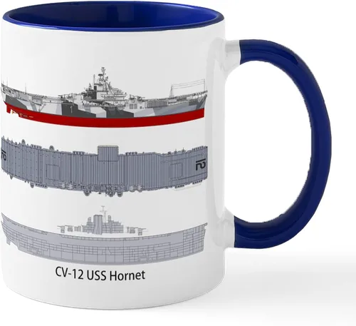 Miniatura 2 de CafePress USS Hornet CV 12 CVS 12 - Taza de café de cerámica (11.0 fl oz)