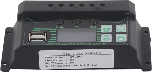 Miniatura 8 de Diydeg Kit de panel solar, módulo fotovoltaico totalmente monocristalino de 250 W, kit de inicio de panel solar con controlador PWM de 10 A, 12 V