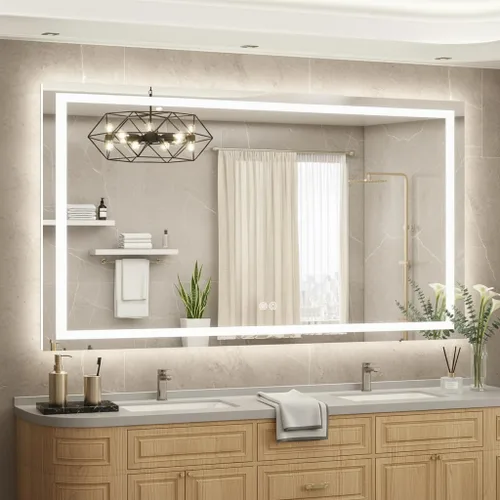 Miniatura 16 de Espejo de tocador LED de 24 x 36 para baño, espejo LED frontal y retroiluminado para baño con 3 luces de color, espejo de tocador de pared