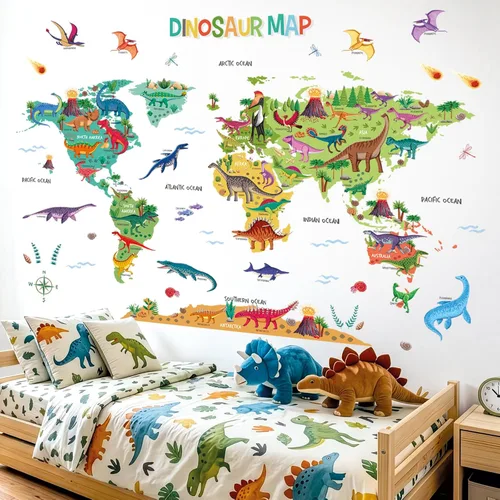 Miniatura 3 de DECOWALL SG2-2312 Dinosaurio World Wall Pegatinas Habitación Niños Guardería Dormitorio Decoración Niños Bebé Dino Sala de Juegos Viaje Guardería