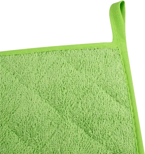 Miniatura 5 de juego de 5 portavasos de cocina de 100% algodón, resistente al calor, para uso diario, para cocinar y hornear, color verde manzana
