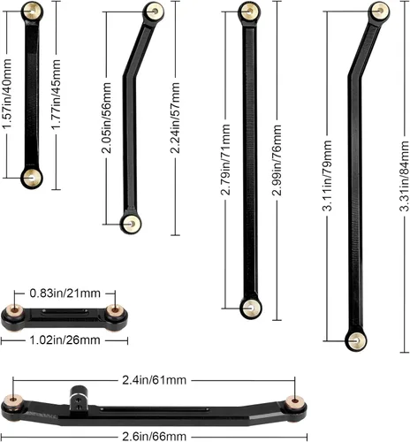 Miniatura 2 de Hobbypark Juego de eslabones de alta liquidación Actualizaciones de barra de dirección para Axial SCX24 Gladiator AXI00005 Actualizaciones 1/24 RC