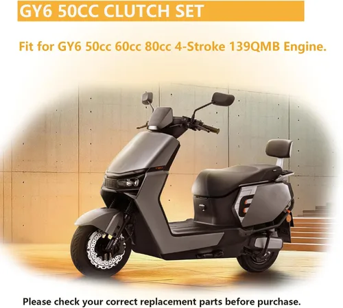 Miniatura 5 de GY6 Juego de embrague de rendimiento de 50 cc (con correa 669), apto para scooter Taotao de motor GY6 de 50 cc, 60 cc, 80 cc, 4 tiempos, 139QMB