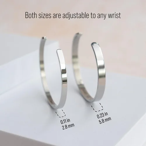 Miniatura 4 de MIAMIA Pulseras personalizadas para mujer, brazalete con mantra inspirador grabado, regalos para mujeres, niñas y parejas, joyería de fecha, nombre