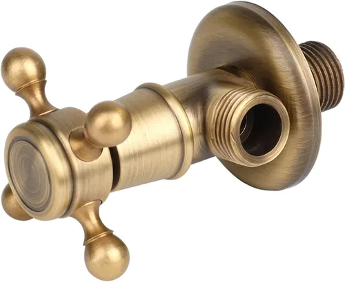 Miniatura 8 de Válvula de parada angular Válvula de triángulo de cobre Válvula de control de agua Grifo retro de fontanería para baño, cocina, balc