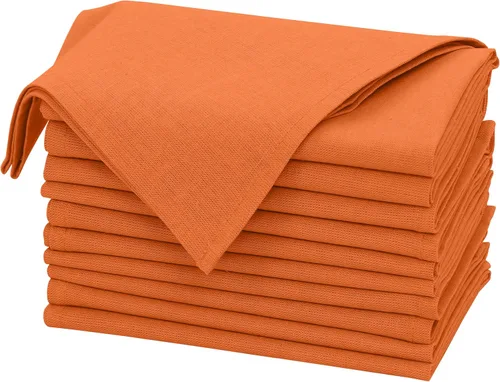 Miniatura 9 de Ruvanti Juego de 12 servilletas de lino de 18 x 18 pulgadas, servilletas de mezcla de lino de algodón, lavables, suaves y reutilizables, para bodas