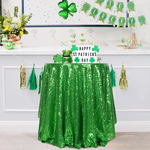 Miniatura 205 de PartyDelight Mantel de lentejuelas redondo de 50 pulgadas, color dorado claro, adorno de mesa para decoración de bodas, fiestas, cumpleaños