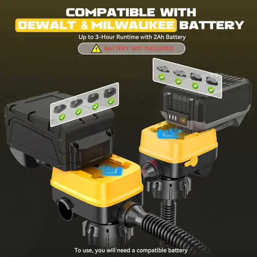 Miniatura 4 de Ecarke Bomba de transferencia de combustible inalámbrica de 3.2 GPM, compatible con batería DeWalt 20V Milwaukee 18V, bomba eléctrica a prueba