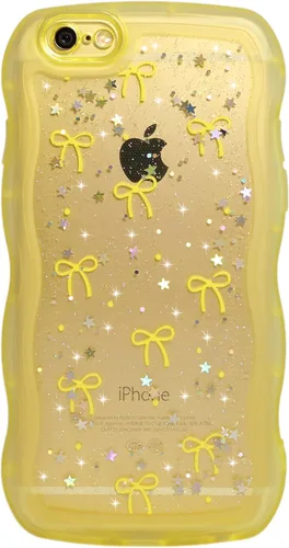 Miniatura 73 de Qokey Funda para iPhone 12 Pro Max de 6.7 pulgadas, diseño de onda rizada, borde transparente, brillante con purpurina, estrella brillante, bonita