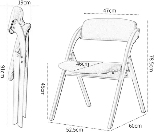Miniatura 7 de Sillas plegables muebles de madera para restaurante de casa, ordenador de escritorio, cafetería, salón, silla de salón con carga fuerte