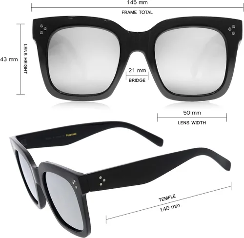Miniatura 38 de zeroUV - Gafas de sol cuadradas retro de moda de gran tamaño para mujer estilo vintage 1.969 pulgadas