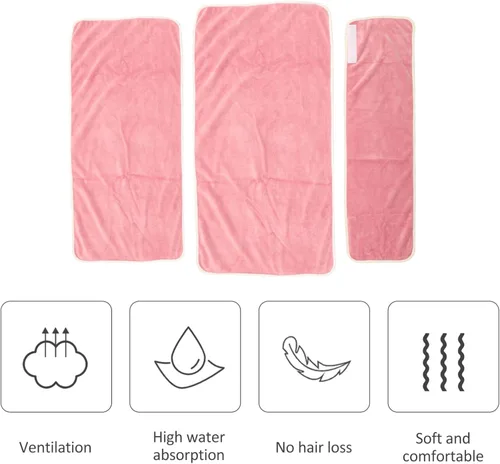 Miniatura 9 de Beavorty Juego de toallas blancas para baño, 1 juego de toalla facial de spa, toalla de ducha, toalla de belleza para la cabeza, absorbente