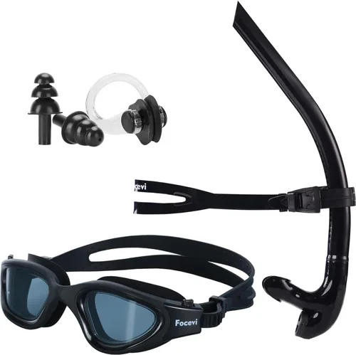 Snorkel de natación para natación de vueltas, sin ruido fuerte de gorgoteo, no lastima la frente, no se desliza, entrenamiento de esnórquel frontal