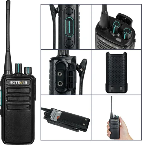 Miniatura 13 de Retevis RB29 Walkie Talkies de largo alcance, radios recargables de 2 vías con micrófono de altavoz de hombro, clonación inalámbrica, radio de 2
