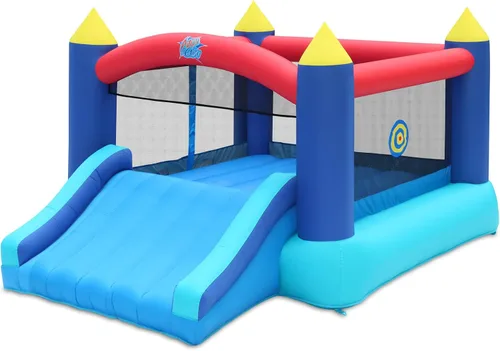 Action Air - Casa de rebote inflable, castillo hinchable con soplador de aire, castillo para saltar con tobogán, castillo hinchable familiar para el