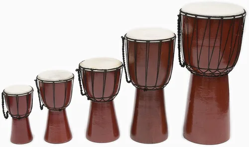Miniatura 2 de Drum Djembe es una cuerda de piel de cabra cubierta de cáliz africano tambor tocado por manos estilo África occidental jembe para tambores círculo
