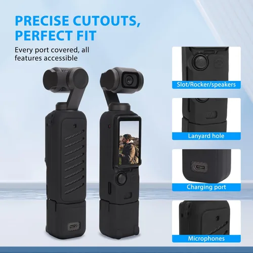 Miniatura 9 de Funda de silicona Pocket 3, protector de lente resistente a los arañazos, compatible con DJI OSMO Pocket 3 Creator Combo Accesorios (azul claro)
