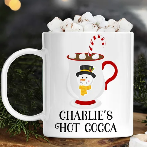 Miniatura 3 de Taza personalizada de los niños de los personajes del cacao caliente del día festivo con nombre, polímero ligero