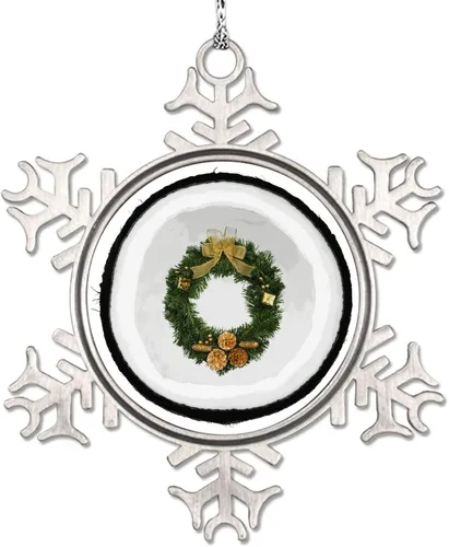 Miniatura 14 de Adorno de copo de nieve verde para árboles de Navidad, frutas, comida realista, adornos de Navidad personalizados 2022, divertido recuerdo de metal