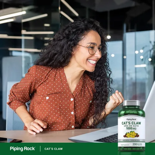 Miniatura 6 de Piping Rock Cápsulas de garra de gato de 1000 mg 200 unidades UNA De Gato Suplemento de hierbas Sin OMG, sin gluten