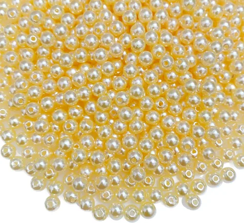 Miniatura 9 de 400 piezas de cuentas de perlas de 8 mm Cuentas de perlas negras redondas con agujeros para manualidades de costura, decoración, pulseras, collares