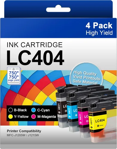 LC404 - Cartuchos de tinta de repuesto compatibles con LC404 para impresora Brother LC404 LC-404 LC404BK para usar con MFC-J1205W MFC-J1215W
