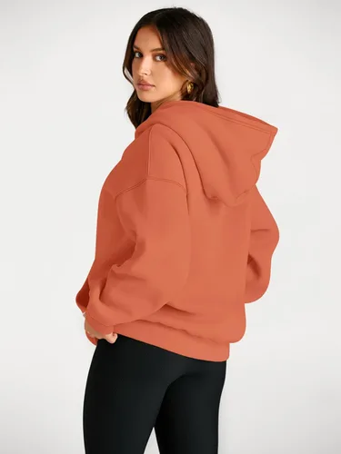 Miniatura 88 de Trendy Queen - Sudaderas extragrandes con capucha para mujer, suéteres de manga larga, sin botones, de vellón, de otoño, ropa de invierno