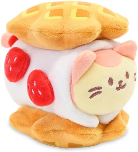 Miniatura 10 de Anirollz Cherry Pie Bunniroll - Peluche de conejito Kawaii con traje de pastel de cerezo, pequeño juguete de peluche suave, almohada de felpa