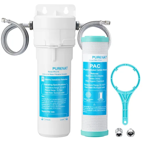 Miniatura 8 de Sistema de filtro de agua para debajo del fregadero, filtro de agua debajo del mostrador para grifo de cocina, refrigerador y máquina de hielo