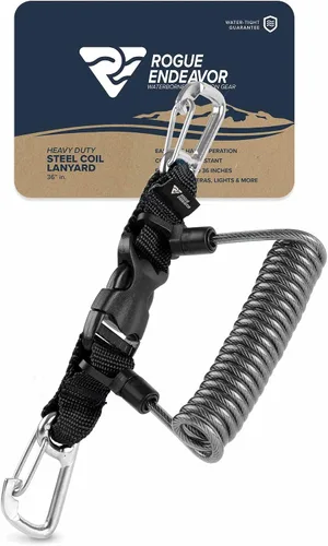 Miniatura 2 de Rogue Endeavor® Bobina rápida para buceo y pesca, clips de acero inoxidable de 3.25 pulgadas, hebilla de liberación rápida, cordón de núcleo