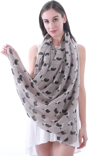 Miniatura 5 de Border Collie Dog Print Infinity Bufanda ligera para mujer