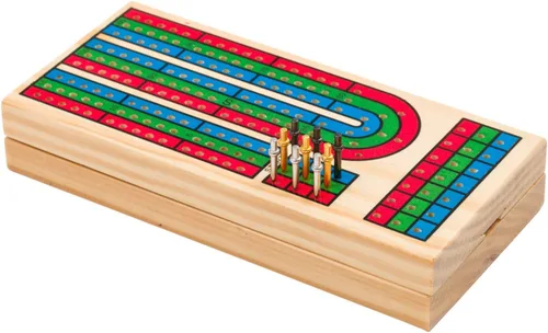 Miniatura 4 de Regal Games Juego de mesa Cribbage con almacenamiento, divertido juego de mesa con tablero de madera para adultos y niños, 9 clavijas de metal