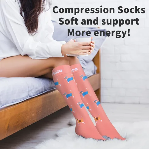 Miniatura 4 de COOLOVER - 6 pares de calcetines de compresión con cobre para mujeres y hombres, el mejor soporte para correr, atletismo, enfermería, viajes