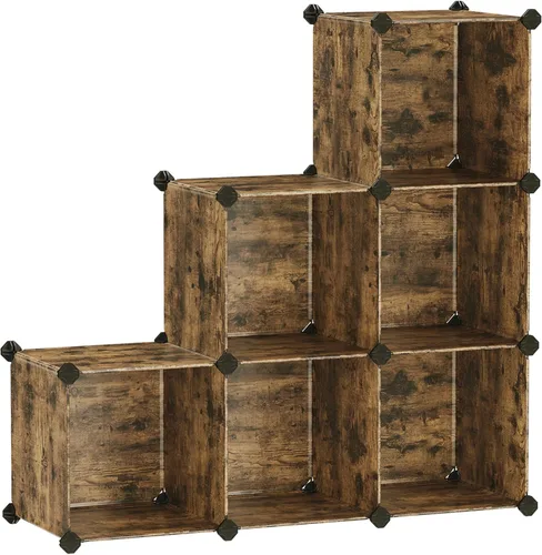 SONGMICS Organizador de almacenamiento de 6 cubos, estantería modular, organizadores de clóset de bricolaje y almacenamiento, estanterías apilables