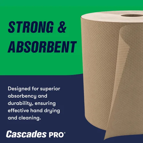 Miniatura 2 de Cascades PRO Seleccione toallas de papel de mano fuertes y absorbentes, adecuadas para la mayoría de dispensadores universales, rollos de toallas