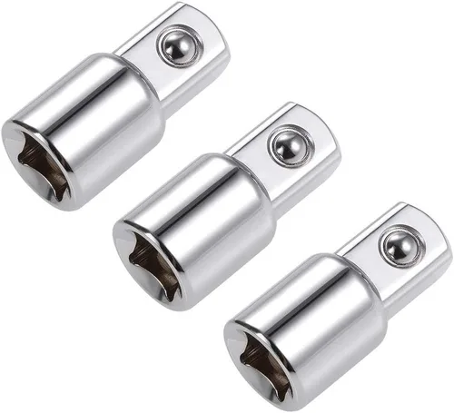 Miniatura 6 de uxcell 3 unidades de 3/8 pulgadas (F) x 1/4 pulgadas (M) reductor de enchufe para llaves de trinquete, hembra a macho, Cr-V