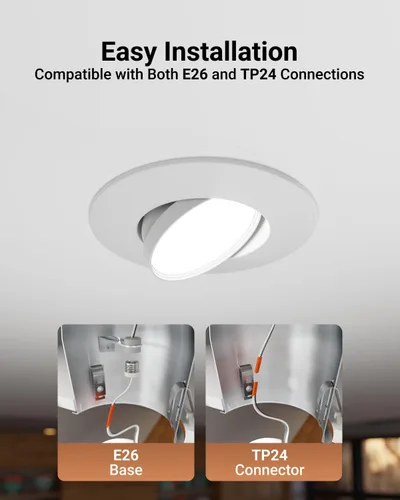Miniatura 3 de Sunco - Luces LED de 5/6 pulgadas para lata, iluminación empotrada, cardán ajustable, 800 LM, 12 W = 60 W, CCT seleccionable 2700 K/3000 K/3500