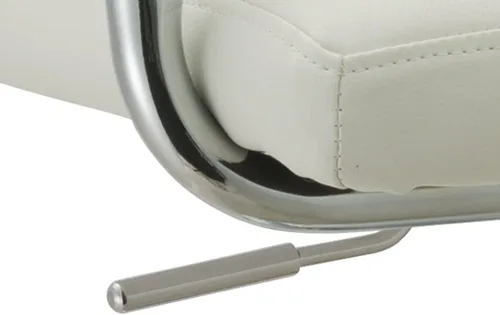 Miniatura 6 de AC Pacific Taburete de cocina giratorio ajustable contemporáneo con cojín y reposabrazos, 24-33 pulgadas, blanco ACBS15 Daisy White Square