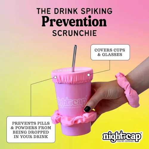 Miniatura 3 de Nightcap Coletero Cubrevasos - El Coletero Reutilizable para Prevención de Adulteración de Bebidas Como se Vio en Shark Tank Negro