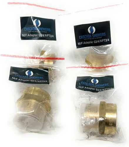 Miniatura 16 de Adaptador de latón sin plomo Cascada, rosca G británica BSPP macho a NPT hembra (1" x 1" (1 pieza))